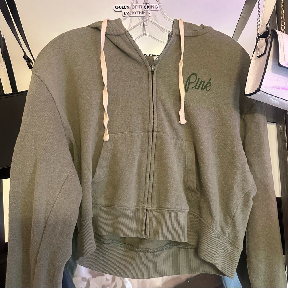 Victoria’s Secret PINK cropped zip up hoodie